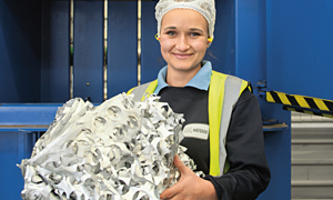 Nestlé worker showing the low waste from production 